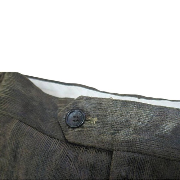 Giorgio Armani Le Collezioni Grey/Green Pants Size 38 Wide. Leather-ish Finish - Picture 3 of 8